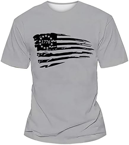 הדפסת דגל יום העצמאות של גברים חולצות חידוש גברים שני תפור אביב / קיץ פנאי ספורט מחוך חולצה