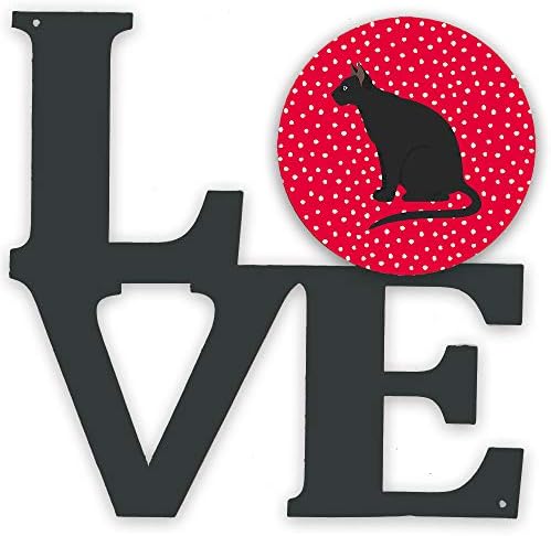 אוצרות קרולין5775וואלב אוג ' וס אזולס חתול אהבה מתכת קיר יצירות אמנות אהבה,