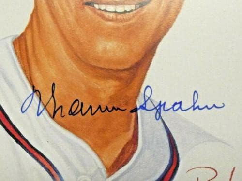 אגדות חי וורן ספאן חתם על 8x10 מאת רון לואיס עם JSA COA - תמונות MLB עם חתימה