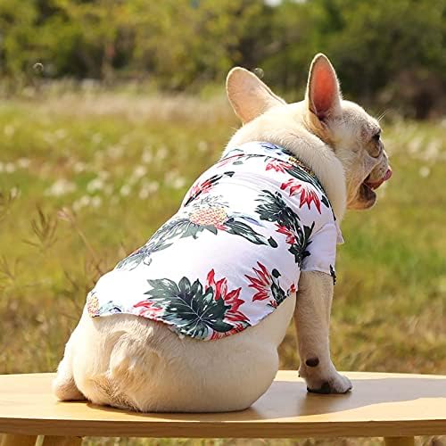 חולצות טי קיץ לחיות מחמד סגנון הוואי בסגנון חולצת כלבים פרחונית הוואי מודפסת חולצות מחמד חיות מחמד בגדים מגניבים נושמים חוף