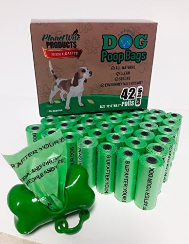 מוצרים חכמים בכוכב הלכת שקיות הקקי הטובות ביותר לכלבים 630-ספירה, הסרת פסולת לחיות מחמד ללא דליפת פלסטיק עם מחזיק