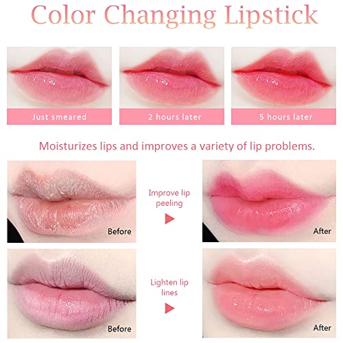 בינג מברשת 3 יחידות אלוורה אפרסק אבוקדו צבע שינוי שפתון מלכת, רמת חומציות מצב רוח לאורך זמן שפתיים גלוס קוריאני שפתון