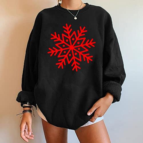FLEKMANART נשים מכוערות חולצות חג מולד סווטשירטים 3D מודפסים שרוול ארוך צמרות מזדמנים סוודר חג המולד מכוער סוודר רופף