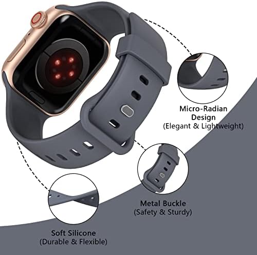 רצועת ספורט של TopperFekt תואמת להקות Apple Watch 45 ממ 44 ממ 42 ממ 41 ממ 40 ממ 38 ממ, רצועת חלופי סיליקון רצועת כף יד רכה לסדרת