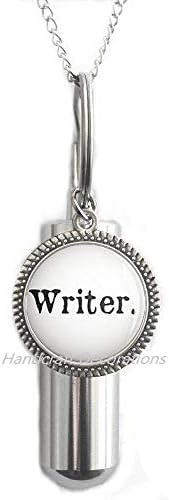 כותבים ידניים כותבים סופרים שרשרת כיבוי, תכשיטי מילים, מתנה עבורה, מתנה לציטוט כתיבת סופר, מתנה לציטוט כתיבת סופר. F297