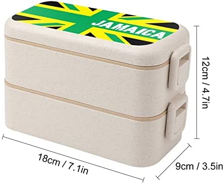 דגל הממלכה הג'מייקה ג'מייקה דגל כפול בנטו קופסת ארוחת צהריים בנטו מיכל ארוחת צהריים לשימוש חוזר עם כלי אוכל לסעוד בית