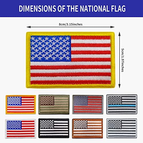 9 מחשב ארהב ארהב דגל אמריקאי טלאים טלאים צרור, תיקון למדים מעילים כובעי שקיות תיקון רקום 9 צבעים