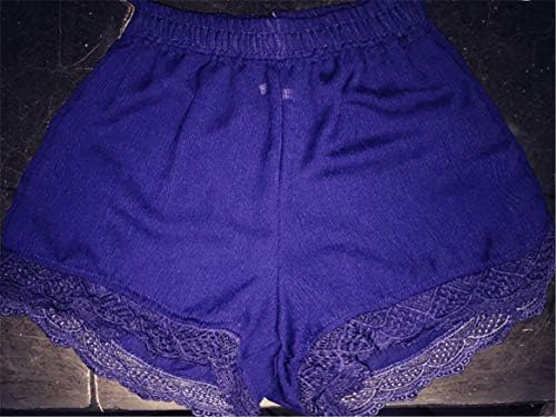 נשים של אלסטי מותניים לשרוך ספורט מכנסיים קצרים מוצק צבע מזדמן תחרה טרקלין קצר מכנסיים