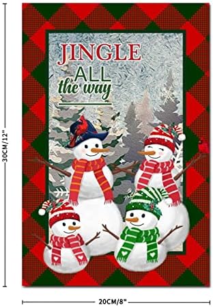 אספקת מסיבות חג המולד ג'ינגל לאורך כל הדרך שלט עץ איש שלג ירוק אדום בופלו משובץ שלט עץ קישוטי קישודים קלאסיים