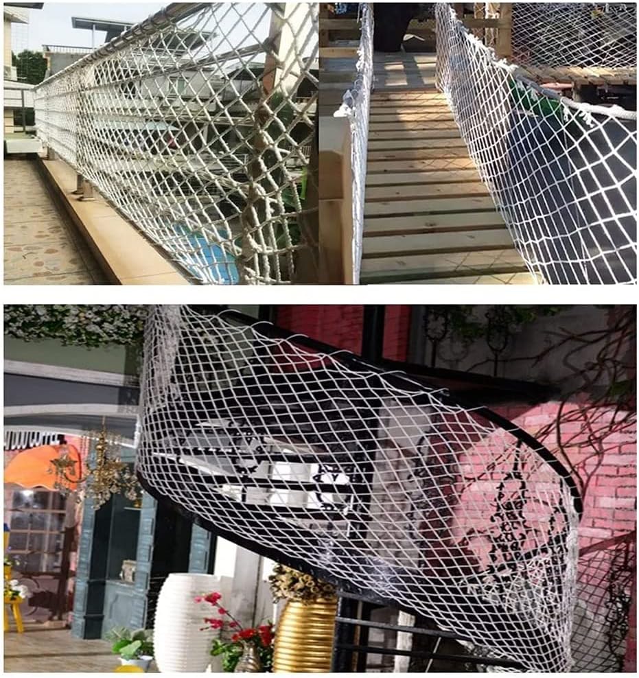 Ouyoxi חבל לבן מדרגות ילדים בטיחות רשת מדרגות מעקה גדר נטו 4 ממ*4 סמ