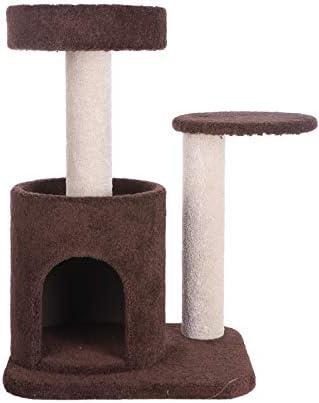 ארמרקט פ3005 דירת חתולים לחיות מחמד, מגרד עץ אמיתי עם בית תחתון, חום קפה, 28 איקס24 איקס30