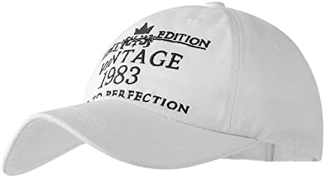 Dingyijie 1983 מתנות ליום הולדת 40 לגברים נשים - כובע בייסבול כותנה מתכוונן כובע מנוף ליום הולדת בן 40
