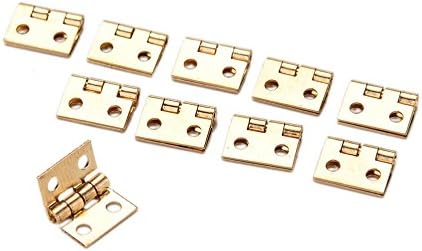 10 יחידות ציר מיני מצופה פליז תכשיטים דקורטיביים קטנים קופסת עץ צירים דלתות עם ריהוט בובות ציפורניים