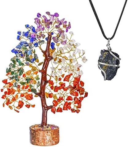 7 עץ צ'אקרה של חיים, אבנים ואנרגיה, עץ פנג שואי, עץ צ'אקרה, שרשרת טורמלין, שרשרת אבן לנשים, מתנה רוחנית