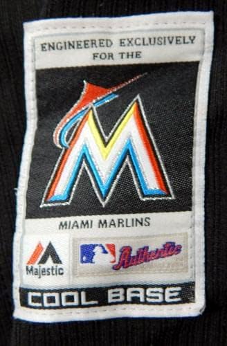 2014-16 מיאמי מרלינס גרסיה 82 משחק נעשה שימוש בג'רזי שחור אקס BP 44 965 - משחק משומש גופיות MLB