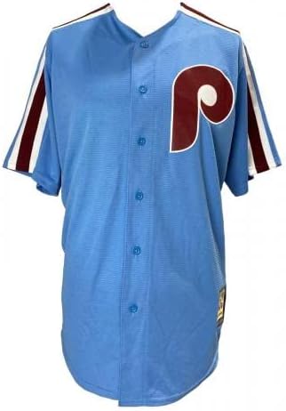מייק שמידט חתום על פיליז כחול ג'רזי בייסבול מגניב מגניב ג'סא ג'סא הולוגרמה - גופיות MLB עם חתימה חתימה