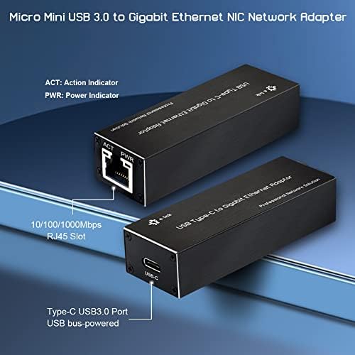 THRONCOM USB 3.0 ל- Gigabit Ethernet NIC מתאם רשת, 10/100/1000 מגהביט לשנייה Type-C עד RJ45 LAN LAN ניידים