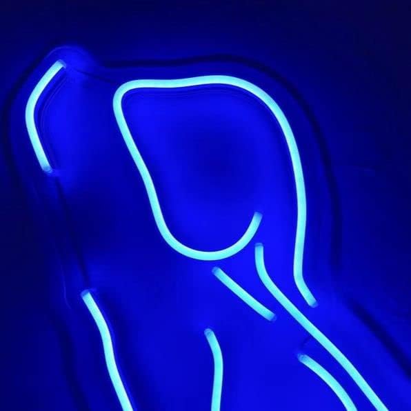 Aonxjsign Lady Back Blue Neon Sign