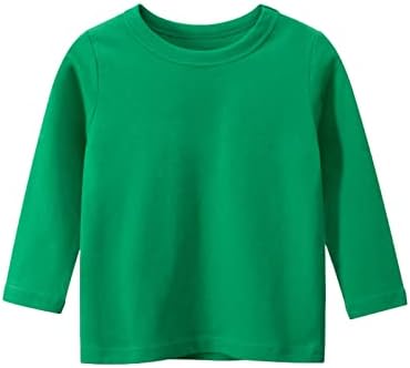 פעוטות ילדים בנים שרוול ארוך חולצה בסיסית חולצת טי מזדמנים חולצה צבעונית בצבע אחיד