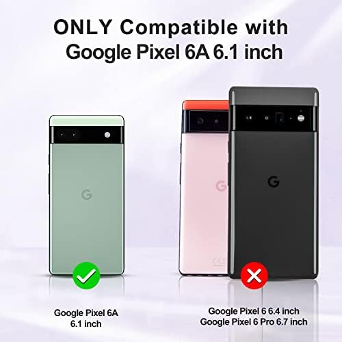 Hekodonk למארז Google Pixel 6A, הגנה חסרת הלם כבד הפלסטיק קשיח+סיליקון גומי היברידי 3 ב 1 מארז מגן לטיפה עבור
