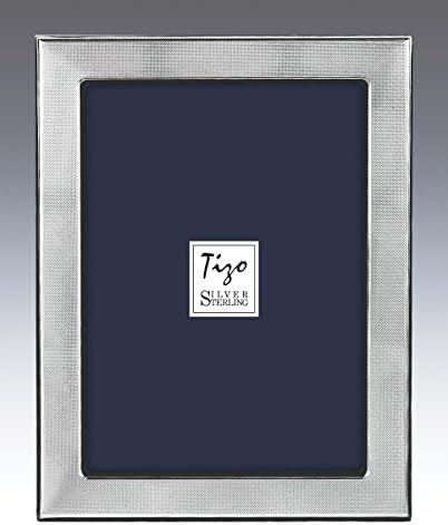 Tizo 5 x 7 .925 מסגרת תמונה מרקם מנוקד מכסף סטרלינג