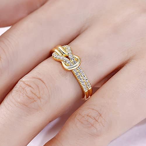 יסטו קוקטייל טבעת טבעת חבל ידידות קשר יהלומי קשר הבטחת טבעת מצופה אהבה לנשים זהב אהבת טבעות גברים של פאנק טבעות