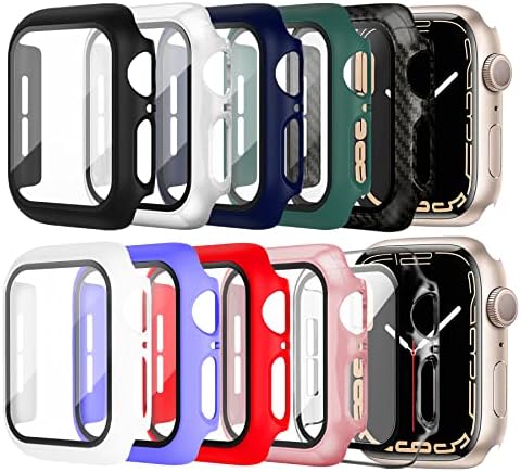 Mocodi 8 Pack Apple Watch Case עם מגן מסך זכוכית מחוסמת עבור Apple Watch 42m