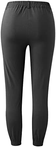 Vickyleb Fitness נשים כפתור מזדמן חותלות מוצקות חותלות אימון חתוך מכנסיים מכנסיים מכנסיים מכנסיים ישר