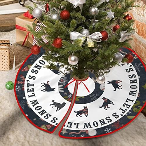 חצאית עץ חג המולד 30 x30 שחור תן לזה שלג עץ חג מולד שמח חצאיות סקוטי כלב היילנד טרייר קישוטי עץ עץ חג המולד להתאמה אישית