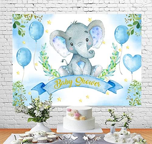 Inmemory ילד פיל תפאורה מקלחת לתינוק, בלון כחול פיל מקלחת לתינוק צילום צילום רקע ירק פיל תפאורת מקלחת לתינוק