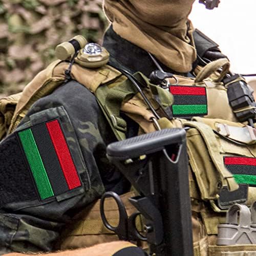 STIDSDS 2 חבילה אפרו דגל אמריקאי טלאי דגל פאן דגלים אפריקאים טלאים רקומים דגלי שחרור שחור טלאי טקטי צבאי לקישוטים לתרמילים