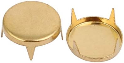 X-DREE 100 PCS 10 ממ נייר ראש עגול שטוח נייר בראד טון זהב לראקרים מלאכת DIY (100 יונידים 10 ממ פלנא קבזה