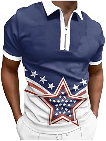4 ביולי חולצות לגברים, גברים אמריקאי פאלג פולו חולצות קצר שרוול פטריוטית חולצה יולי 4 גולף חולצה