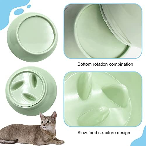 מוגבה חתול קערות מוטה עיצוב, העלה איטי מזין חתול קערות עבור מזון ומים, להסרה אנטי הקאות חתול צלחת, הרים חתול מזון