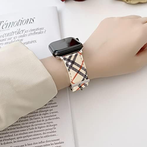 רצועת מעצבים תואמת לפס שעון Apple 38 ממ 40 ממ 41 ממ/42 ממ 44 ממ 45 ממ גברים ונשים, רצועת כף היד החלפת עור מקורית