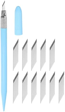 סט סכין מלאכת אמנות של UXCell, סכין גילוף של 1 יח 'עם 12 יחידות כלים רזרבי להב פלדה לריכוז לסטנסיל סטנסיל תחביב