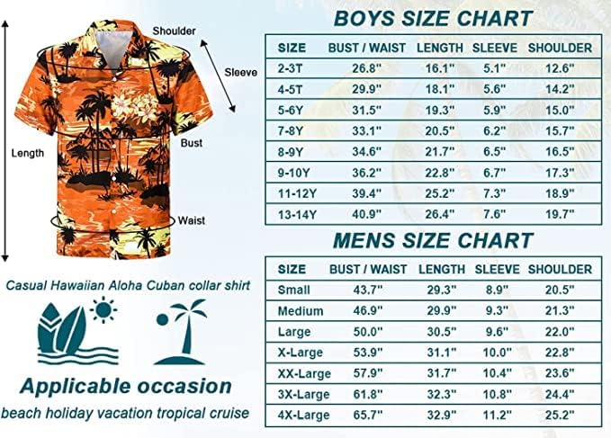 Cromoncent Men & Boys חולצה הוואי שרוול קצר