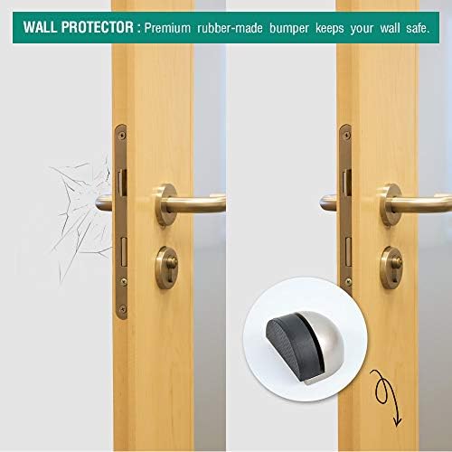 CG פלוס פקק דלת רצפה עם כרית גומי 4pack, פקק דלת בצורת חצי מעגל, מגן על קיר