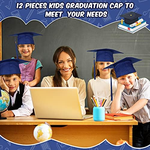 סוריאו 12 חתיכות גן ילדים בגיל רך סיום כובע ילדים סיום כובע 2023 מבריק סיום כובע עם ציצית