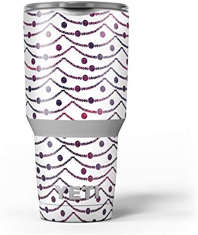 תכנן קווי חשמל של Skinz Polka Dot עם מיני לבבות - ערכת גלישת ויניל מדבקות עור תואמת את כוסות הכוס הקירור של