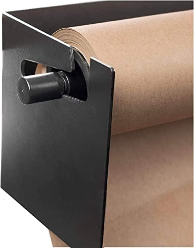 קיר 36.6 אינץ 'רכוב מחזיק גליל נייר ומתקן עם קישוט קיר קיר קיר לקישוט לתלייה לבית קפה, סטודיו לאמנים, משרד, סלון-שחור