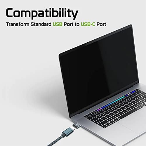 USB-C נקבה ל- USB מתאם מהיר זכר התואם ל- ZTE Axon 10S Pro עבור מטען, סנכרון, מכשירי OTG כמו מקלדת, עכבר, מיקוד, GamePad,