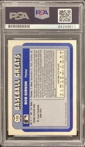 בוב גיבסון חתם 1990 מתנפח 120 קלף בייסבול קרדינלים HOF Autograpth PSA/DNA - כרטיסי חתימה עם חתימות של בייסבול.