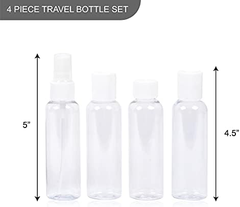 ביוסוויס 4 מארז של נסיעות אוויר צאא אושר נסיעות בקבוקים, מוצרי טואלטיקה בקבוקי סט, ברור קוסמטי איפור נוזלי מכולות
