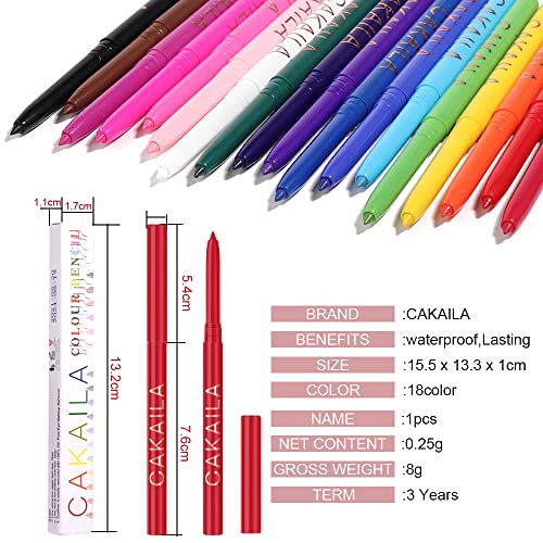 בוני בחירה 18 צבעים צבעוניים עפרונות סט, מט צבעוני אייליינר עיפרון פיגמנט עמיד למים כתם לאורך זמן ג ' ל אייליינר איפור