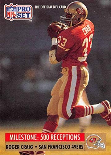 1991 Pro Set כרטיס כדורגל 21 רוג'ר קרייג סן פרנסיסקו 49ers כרטיס מסחר רשמי ב- NFL