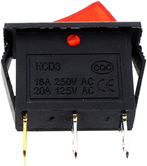 10 PCS 3 PIN SPST אדום ניאון תאורה כבויה/כיבוי מתג נדנדה AC 250V/10A 125V/15A קידום -