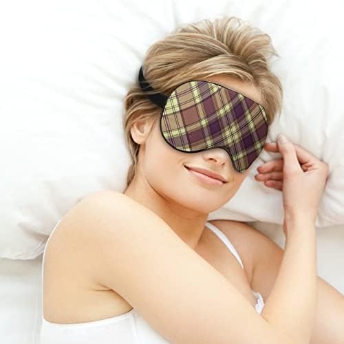 מסכת שינה משובצת חומה משובצת מסכת שינה קלת משקל מכסה עיניים מכסה עיניים עם רצועה מתכווננת לגברים נשים