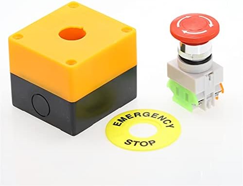 TPUOTI 1 PCS מעטפת סמן אדום לחצן כפתור לחצן DPST כפתור עצירת חירום AC 660V 10A NO+NC LAY37-11ZS