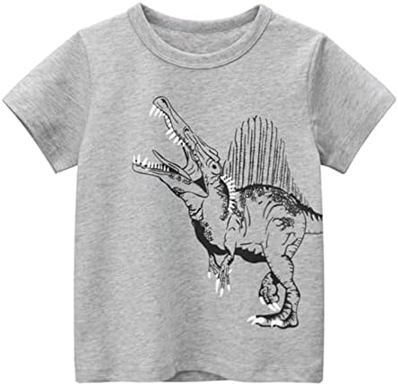 חולצה לבנים פעוט ילדים ילדים בנות בנות דינוזאור שרוול קצר צוואר צוואר טיר חולצות טופ בגדי טי לחולצה 5T
